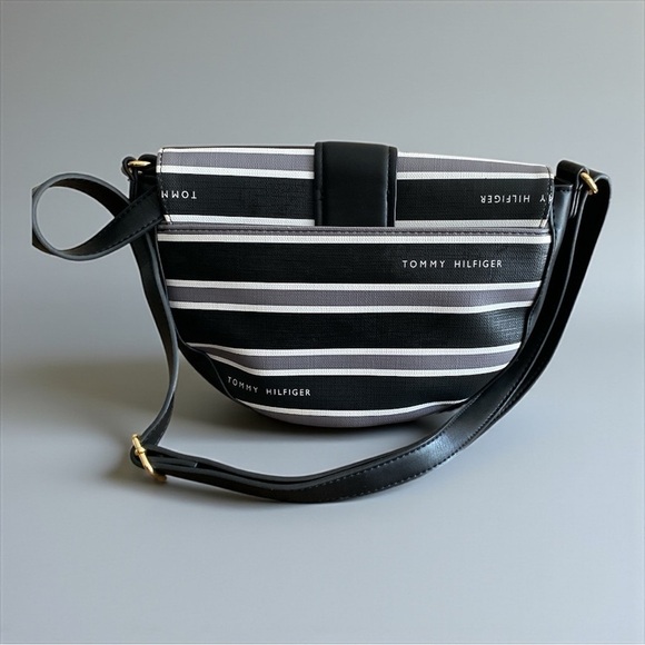 Tommy Hilfiger Black and Gray Striped Crossbody and Wallet - Picture 3 of 14
